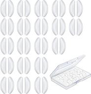 20 pairs 2.5mm butterfly shape soft silicone nose pads: non-slip adhesive tr-90 eyewear pads for eyeglasses, sunglasses & spectacles (clear white) logo