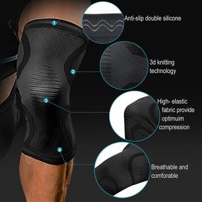 img 3 attached to Knee Brace Compression Sleeve Support