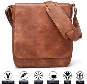 img 2 attached to 👜 Stylish Vegan Leather Messenger Bag for Tablets - Unisex Crossbody Carrying Case and Sling Satchel: Perfect Blend of Fashion and Function