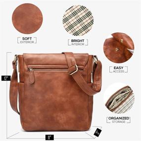 img 3 attached to 👜 Stylish Vegan Leather Messenger Bag for Tablets - Unisex Crossbody Carrying Case and Sling Satchel: Perfect Blend of Fashion and Function