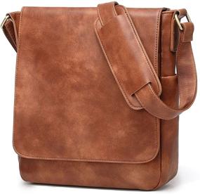 img 4 attached to 👜 Stylish Vegan Leather Messenger Bag for Tablets - Unisex Crossbody Carrying Case and Sling Satchel: Perfect Blend of Fashion and Function