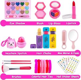 img 2 attached to Sparkling Lipstick Christmas Makeup Kit for Young Girls