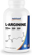 💊 nutricost l-arginine 500mg - 300 капсул: без глютена и не гмо добавка логотип