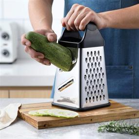 img 2 attached to GUANCI Box Grater: Stainless Steel Graters with 4 Side for Parmesan Cheese, Chocolate, Vegetables, Fruits & Ginger - XL Size with Non-Slip Base