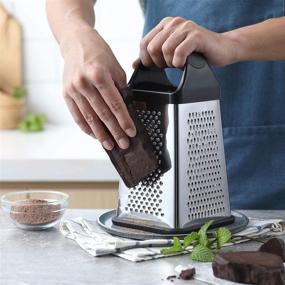 img 1 attached to GUANCI Box Grater: Stainless Steel Graters with 4 Side for Parmesan Cheese, Chocolate, Vegetables, Fruits & Ginger - XL Size with Non-Slip Base