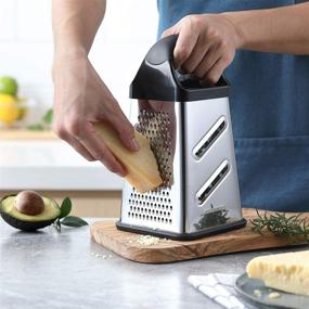 img 3 attached to GUANCI Box Grater: Stainless Steel Graters with 4 Side for Parmesan Cheese, Chocolate, Vegetables, Fruits & Ginger - XL Size with Non-Slip Base