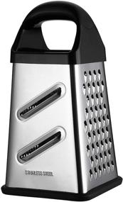 img 4 attached to GUANCI Box Grater: Stainless Steel Graters with 4 Side for Parmesan Cheese, Chocolate, Vegetables, Fruits & Ginger - XL Size with Non-Slip Base