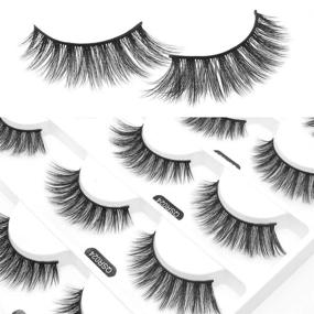 img 3 attached to 👁️ 2D-3D False Eyelashes | Natural Volume Faux Lashes | 12 Pairs of Wispy and Fluffy Fake Eyelashes | Handmade Natural Look Bulk False Lashes QUEEN QSR024