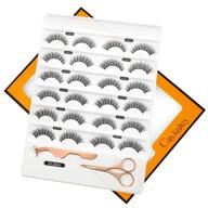 👁️ 2d-3d false eyelashes | natural volume faux lashes | 12 pairs of wispy and fluffy fake eyelashes | handmade natural look bulk false lashes queen qsr024 logo