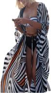 👘 ailunsnika women's sexy print open front kimono cardigan: stylish beach cover-up & dress logo