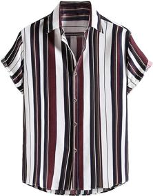 img 4 attached to 👕 Multicoloured Men's Shirts: Floerns Striped Shirts for Casual and Comfortable Styling in Men's Clothing