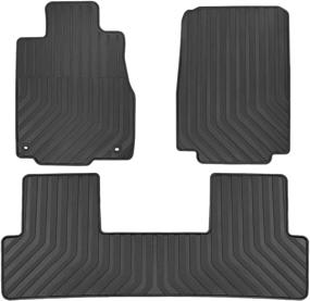 img 2 attached to 🚗 Custom Fit Full Black Rubber Auto Floor Liners Mat for Honda CR-V CRV 4th Generation 2012 2013 2014 2015 2016 - All Weather Protection, Heavy Duty, Odorless - SAN AUTO Car Floor Mat