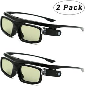 img 4 attached to 👓 High-Quality 3D Glasses Pack for 3D DLP-Link Projectors - Rechargeable Active Shutter Eyewear by Cocar Toumei (Set of 2)