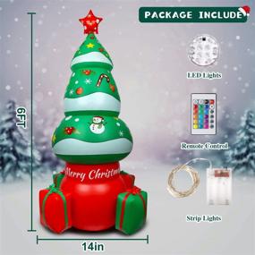 img 2 attached to 🎄 CNDREAM 6FT Christmas Tree Inflatable - Built-in LED Lights, Colored String Lights - Holiday Xmas Party Decor for Outdoor Garden Yard Lawn