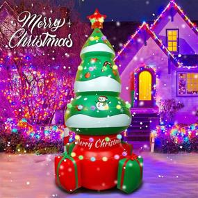 img 4 attached to 🎄 CNDREAM 6FT Christmas Tree Inflatable - Built-in LED Lights, Colored String Lights - Holiday Xmas Party Decor for Outdoor Garden Yard Lawn