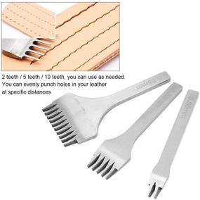 img 2 attached to 🧵 HEEPDD 3PCS Handcrafted Leather Pro-Stitch, White Steel 2/5/10 Prong DIY Diamond Lacing Stitching Chisel Set Leather Craft Kits (2.7/3.0/3.38/3.85mm)(3.85mm)