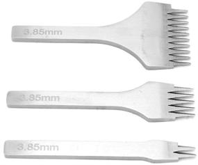 img 4 attached to 🧵 HEEPDD 3PCS Handcrafted Leather Pro-Stitch, White Steel 2/5/10 Prong DIY Diamond Lacing Stitching Chisel Set Leather Craft Kits (2.7/3.0/3.38/3.85mm)(3.85mm)