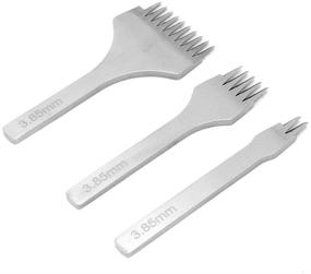 img 1 attached to 🧵 HEEPDD 3PCS Handcrafted Leather Pro-Stitch, White Steel 2/5/10 Prong DIY Diamond Lacing Stitching Chisel Set Leather Craft Kits (2.7/3.0/3.38/3.85mm)(3.85mm)