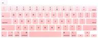 🎀 proelife keyboard cover skin for macbook pro 13'' 2021/2020 with apple m1 chip and intel processor (a2338/a2289/a2251) and macbook pro 16'' 2019 (a2141) u.s layout accessories - ombre light pink logo