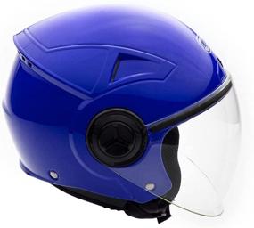 img 2 attached to 🚲 MMG Open Face Helmet with Flip Up Visor, DOT Certified - Blue, Large Size for Motorcycle Scooter