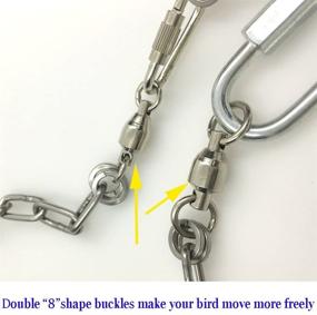 img 2 attached to 🦜 ebamaz Pet Bird Leash - Stainless Steel Parrot Foot Chain Anklet Ring | Model 15, 14.5mm