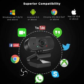 img 2 attached to 📷 1080P HD Wide Angle Webcam with Microphone & USB C Adapter - External USB Web Camera for Computer PC Laptop Desktop Conference Room Mac Xbox Monitor