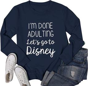 img 3 attached to 💁 I Am Done Adulting Women's Long Sleeve Pullover Sweatshirt - Casual Tops