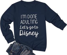 img 1 attached to 💁 I Am Done Adulting Women's Long Sleeve Pullover Sweatshirt - Casual Tops