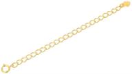 gold plated sterling silver 3-inch chain extender | removable adjustable extension for necklace, anklet, bracelet | jewelry making accessory - ss300-3 logo