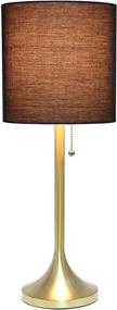 img 3 attached to Stylish Gold and Black Tapered Fabric Drum Shade Table Lamp: Simple Designs LT1076-GDB