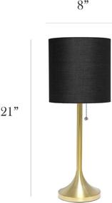img 2 attached to Stylish Gold and Black Tapered Fabric Drum Shade Table Lamp: Simple Designs LT1076-GDB