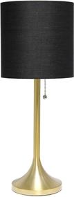 img 4 attached to Stylish Gold and Black Tapered Fabric Drum Shade Table Lamp: Simple Designs LT1076-GDB