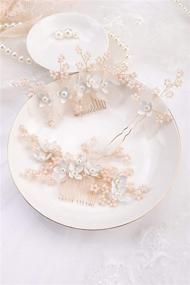 img 2 attached to Chargances Wedding Rhinestone Delicate Handmade Hair Care