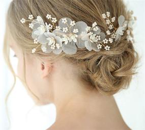 img 4 attached to Chargances Wedding Rhinestone Delicate Handmade Hair Care