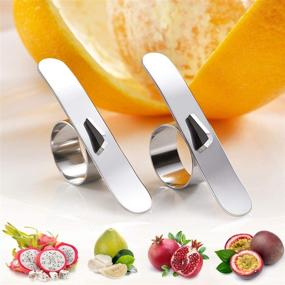 img 2 attached to 🍊 Efficient and Affordable Stainless Steel Orange Peeler Set - Easy Fruit Slicer, Cutter, and Remover - Essential Kitchen Gadget for Cooking and Culinary Enthusiasts