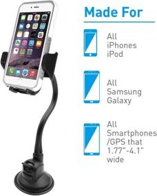 img 2 attached to 📱 Macally Super Strong Suction Cup Windshield Phone Mount - Works with iPhone 12 11 Pro XS Max X 7 8 6 Plus Galaxy S9 S8 S7 Note 9 10 (MGRIP)