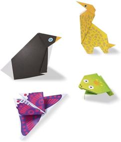 img 3 attached to 🐾 Набор для творчества Melissa & Doug "Origami Animals On the Go" с 38 наклейками и 40 листами для оригами: вдохновляющее творчество и увлекательное время провождение