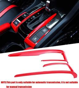 img 2 attached to 🔴 BOYUER 15шт Honda Civic 10-ого поколения: полный комплект аксессуаров для интерьера, обтяжка средней консоли, крышка коробки передач, ободки рулевого колеса, декоративные наклейки для Civic 2021 2020 2019 2018 2017 2016 (КРАСНЫЙ)