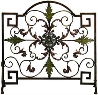 🔥 enhance your fireplace with deco 79 21634 metal fire screen: 35 by 34", black logo