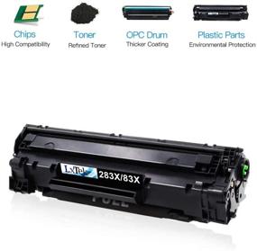 img 1 attached to 🖨️ LxTek Compatible Toner Cartridge Replacement for HP 83X CF283X 83A CF283A, Efficiently Compatible with Laserjet Pro M201dw M201n M201 M125 M125nw M127fn M127fw M225dn M225dw Laser Printers - 4 Black High-Yield Cartridges