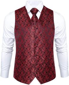 img 4 attached to Waistcoat Paisley Cufflinks Formal Events Men's Accessories in Ties, Cummerbunds & Pocket Squares
