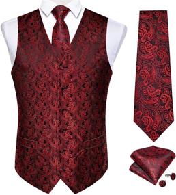 img 3 attached to Waistcoat Paisley Cufflinks Formal Events Men's Accessories in Ties, Cummerbunds & Pocket Squares