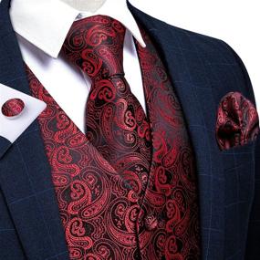 img 2 attached to Waistcoat Paisley Cufflinks Formal Events Men's Accessories in Ties, Cummerbunds & Pocket Squares