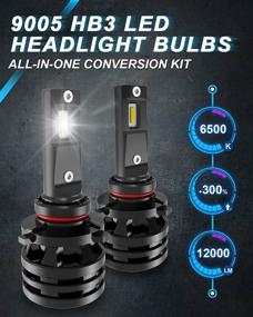 img 3 attached to 🔆 KaTur 9005 HB3 LED Headlight Bulbs Mini Design with Upgraded CREE Chips - Ultra Bright 12000 Lumens, Waterproof All-in-One Conversion Kit, 55W 6500K Xenon White - 2 Years Warranty