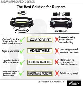 img 3 attached to 🏃 Hydration Running Belt with Water Bottles by AiRunTech - Zero Bounce Design for Marathon, 10K, 5K, Trail, Race Training - Water Belt for Men and Women - Jogging, Cycling, Biking Waist Pack for Any Phone Size