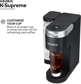 img 1 attached to ☕️ Кофеварка Keurig K-Supreme: одноразовый приготовитель с технологией MultiStream, резервуар на 66 унций и настраиваемыми параметрами в черном цвете.