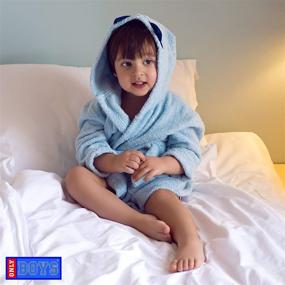 img 1 attached to Plush Fleece Animal Character Hooded Bathrobe for Boys - Toddler, Little Boys, Big Boys