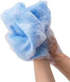 img 1 attached to 🛀 Set of 4 Modu Exfoliating Back Scrubber Loofah Shower Towels, Wash Cloths for Bubble Baths, Deep Cleansing, and Extra Long Coverage