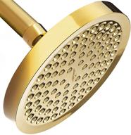 enhanced rain showerhead - showermaxx luxury spa series, 6 inch round high pressure, maxximize your rainfall experience in polished brass / gold finish logo