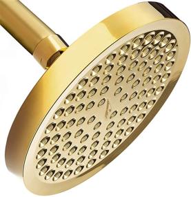 img 4 attached to Enhanced Rain Showerhead - ShowerMaxx Luxury Spa Series, 6 inch Round High Pressure, MAXXimize Your Rainfall Experience in Polished Brass / Gold Finish